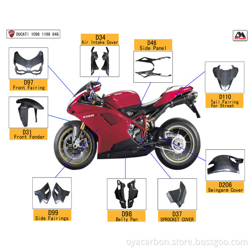 Carbon Fiber Motorcycle Parts for Ducati 1098 1198 848